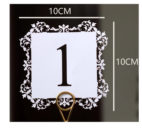 Laser Cut White Hollow Table Number Cards Pearlescent Paper Lace Place Cards For Wedding Banquet Party Table Decoration