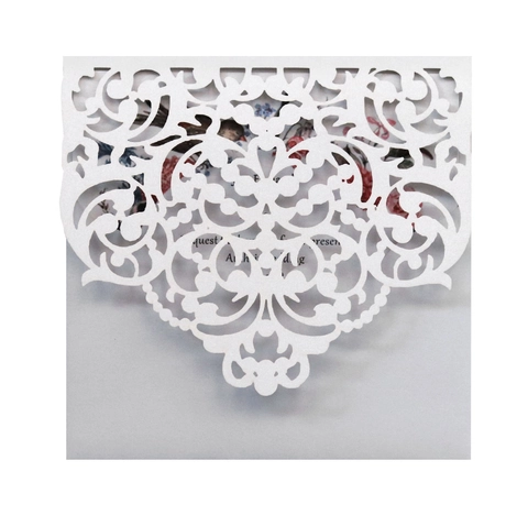 Laser Cut Wedding Invitations Pearlescent Paper Hollow Floral Invitation Cards For Wedding Birthday Party Engagement Anniversary