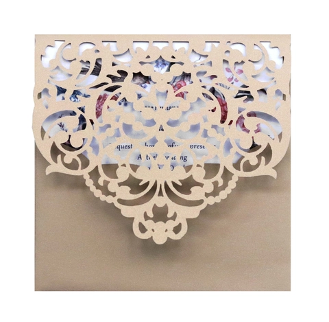 Laser Cut Wedding Invitations Pearlescent Paper Hollow Floral Invitation Cards For Wedding Birthday Party Engagement Anniversary