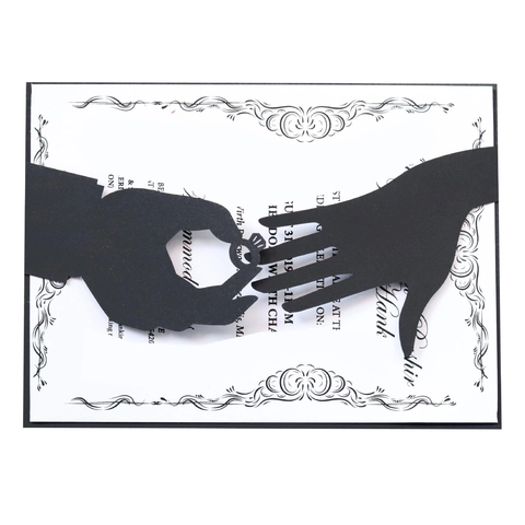 Laser Cut Wedding Invitation Cards Pearl Paper Hollow Hands Ring Design For Marriage Engagement Banquet Party Supplies