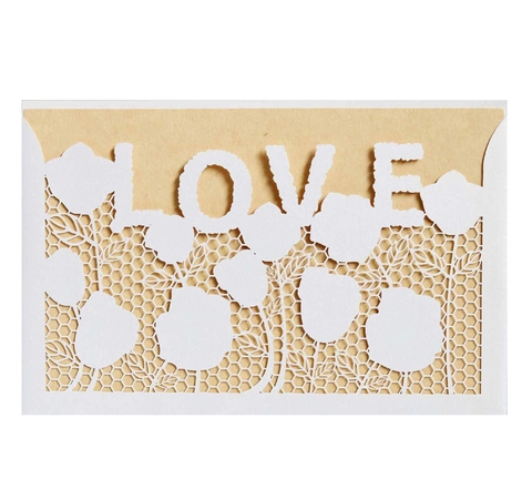 Invito in Carta Perlata Taglio Laser Cavo Cuore Amore Rosa Fiore Biglietti d'Auguri per Matrimonio San Valentino Festa Decorazione