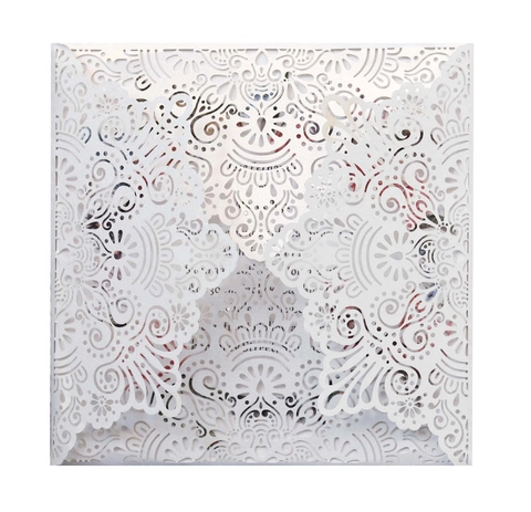 Inviti di Matrimonio Tagliati al Laser Carta Perlata Coperture per Inviti Floreali Cavi per Carte di Celebrazione di Festa di Affari di Matrimonio