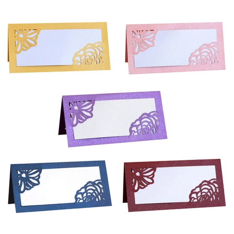 Segnaposto Matrimonio Intagliati a Laser Rose Carta Perlata Cartellini per Nomi Tavolo per Matrimonio Compleanno Festa Banchetto