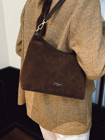 Borsa a Secchiello Retro in PU Texture Camoscio Satinato Donna Autunno Inverno Pendolare Borsa a Tracolla Grande Capacità Tote Hobo