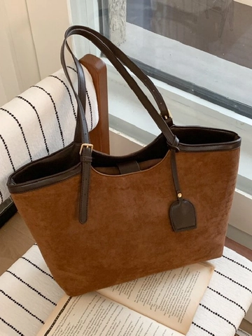 Damen Große Kapazität PU Leder Tote Bag Retro Minimalistisch Gesteppt Schultertasche Mit Verstellbarem Gurt Pendeln Mode Handtasche