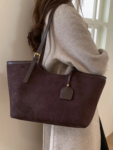 Damen Große Kapazität PU Leder Tote Bag Retro Minimalistisch Gesteppt Schultertasche Mit Verstellbarem Gurt Pendeln Mode Handtasche