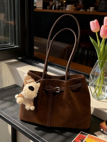 Bolso Tote de Mujer de Cuero PU Mate de Gran Capacidad Bolso de Hombro Vintage para Viajes Diarios Bolso de Compras Simple
