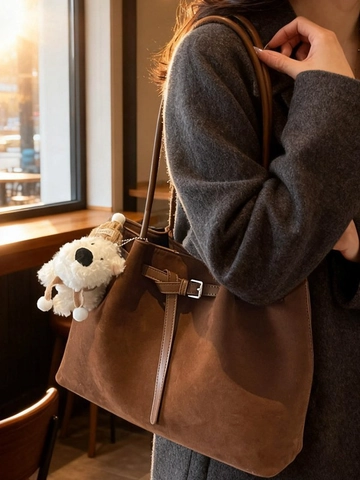 Bolso Tote de Mujer de Cuero PU Mate de Gran Capacidad Bolso de Hombro Vintage para Viajes Diarios Bolso de Compras Simple