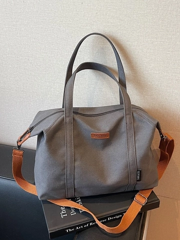 Große Kapazität Segeltuch Tragetasche Für Damen Lässig Minimalistisch Schulter Umhängetasche Mehrere Tragevarianten Handtasche Alltag