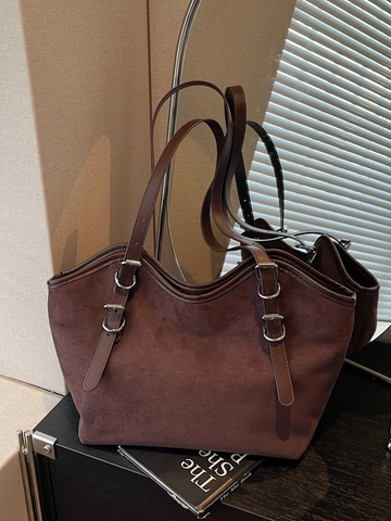 Damen Große Tragetasche Vintage Wildleder Textur PU Leder Leopardenmuster Schultertasche Für Büro Pendeln Handtasche