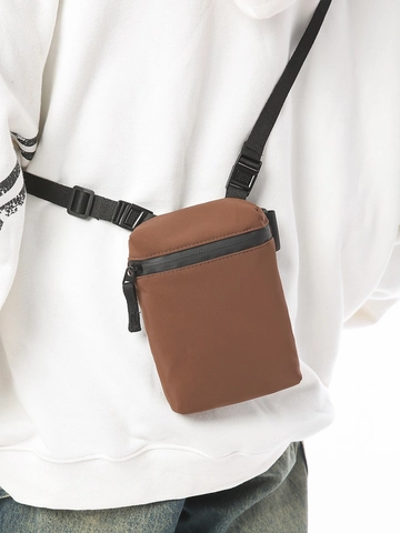 Minimalistische Nylon Wasserdichte Handytasche Für Damen Schicke Leichte Umhängetasche Kleine Sport Schultertasche Mit Verstellbarem Riemen