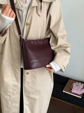 Retro PU Leder Eimertasche Für Damen Vintage Weiche Umhängetasche Mit Süßem Anhänger Lässige Funktionale Alltagstasche