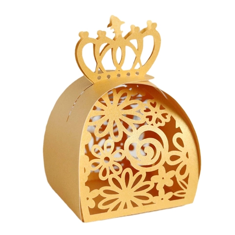 Scatole per Caramelle Matrimonio a Corona Intagliate al Laser Scatola Regalo in Carta Perlata per Dolci Cioccolato Decorazione