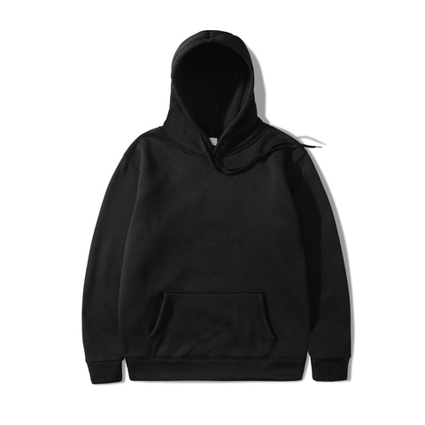 Sudadera con Capucha Informal para Hombre con Forro Polar Color Sólido Manga Larga con Bolsillo de Canguro