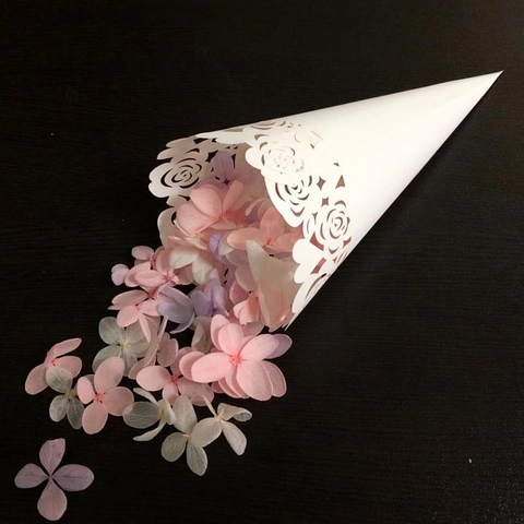 Coni Coriandoli In Cartoncino Traforato Laser Con Rose Per Decorazioni Matrimonio Coni Per Petali Confezione Regalo DIY