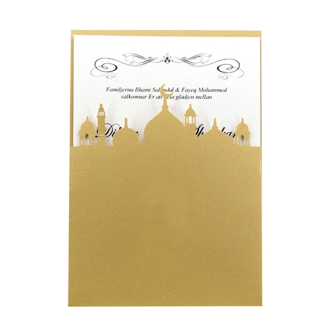 Kit Inviti Matrimonio Taglio Laser Silhouette Moschea Islamica Con Buste E Carte Interne Per Celebrazione Festa Fidanzamento