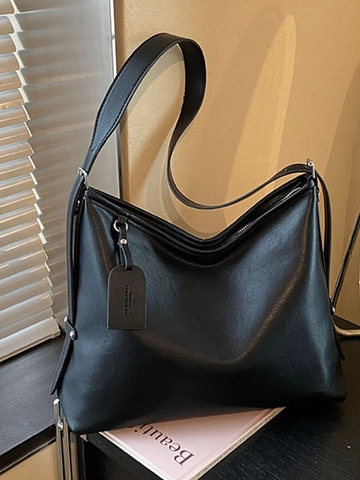 Große Kapazität PU Leder Umhängetasche Für Damen Minimalistische Hobo Tote Bag Mit Verstellbarem Gurt Koreanischer Stil Pendler Schultertasche