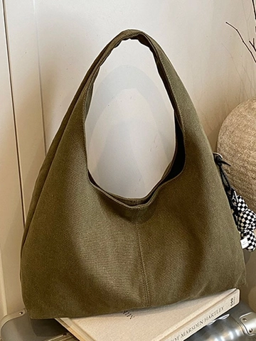 Borsa a Tracolla in Tela da Donna di Grande Capacità Borsa Hobo Minimalista Vintage Con Ciondolo a Scacchiera per Ufficio