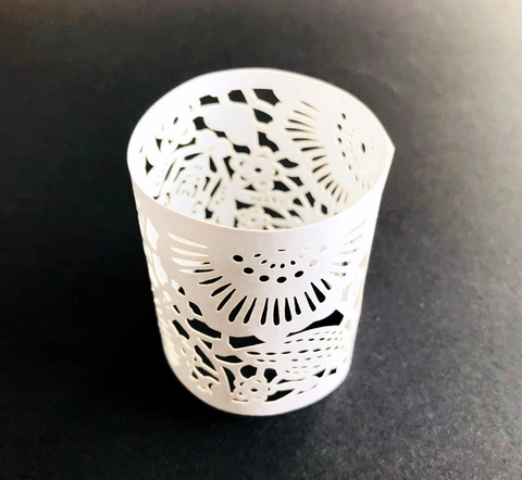 Laser Cut Paper Hollow Out LED Candle Shade Wrap European Pattern For Wedding Birthday Holiday Party Table Decoration Home Ornament Event Supplies