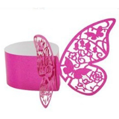 Ronds de Serviette Papillon Papier Découpe Laser Décoration de Table pour Mariage Fête Banquet Porte Serviette Romantique Élégant