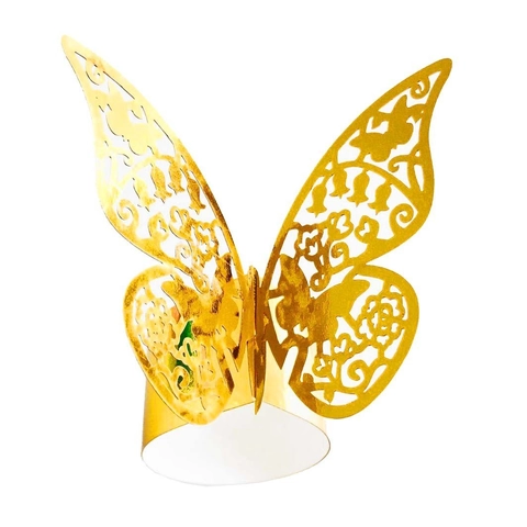 Portatovaglioli in Carta a Farfalla Tagliati al Laser in Cartoncino Perlato Decorazione Tavola per Matrimoni Banchetti Feste