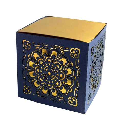 Lasergeschnitten Mandala Blumen Perlpapier Hochzeit Gastgeschenkbox Hohl Quadratisch Geschenkbox Für Party Feier Verpackung