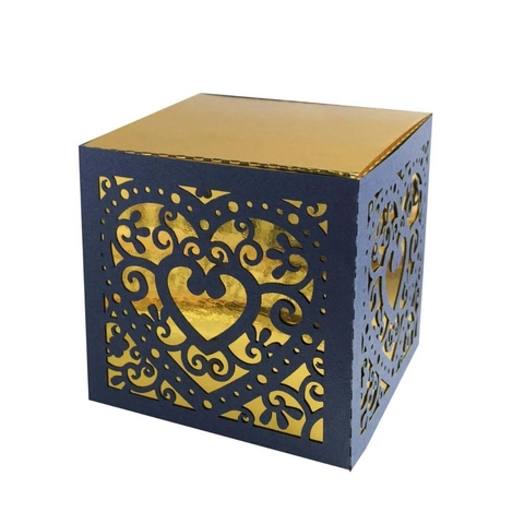 Luxury Laser Cut Heart Hollow Wedding Candy Boxes Pearl Paper Gift Packing Box With Gold Lining For Party Favors Wedding