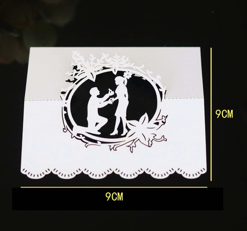 Tarjetas de Mesa Boda Papel Perla Corte Láser Diseño Propuesta Matrimonio Floral Tarjetas de Nombre Mesa Para Fiesta