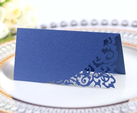 Laser Cut Hollow Flower Lace Pearlescent Paper Place Cards For Wedding Banquet Table Decoration Name Seat Cards
