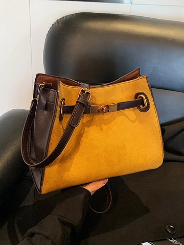 Damen Vintage Wildleder PU Leder Umhängetasche Strukturierte Leopardenmuster Große Kapazität Pendler Crossbody Tasche Mit Drehverschluss Handtasche