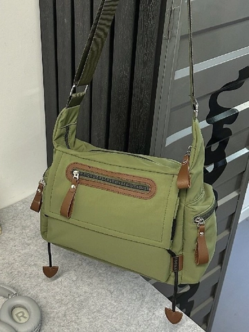 Bolso Mensajero de Nailon Vintage para Mujer Gran Capacidad Multibolsillo Bolso Bandolera Casual Trabajo Retro Maletín