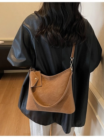 Sac Fourre-tout Vintage en Cuir PU pour Femmes Grande Capacité Sac Hobo Bandoulière Avec Pochette Amovible