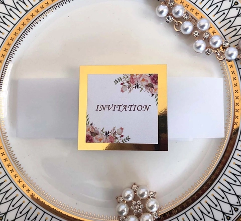 Fasce per Inviti in Carta Luccicante e Carta Lucida per Matrimonio Festa Fasce Decorative Traforate Taglio Laser Oro Argento