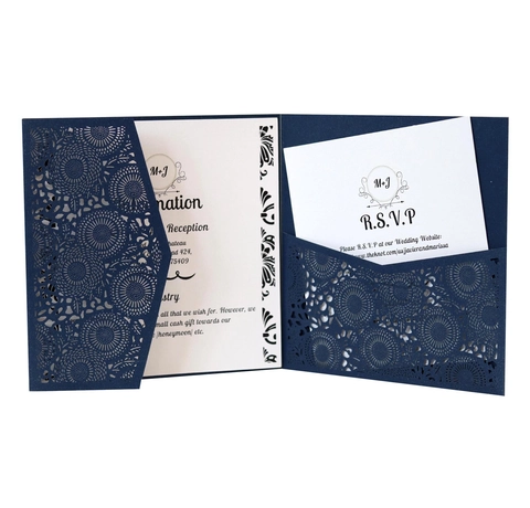 Eleganti Inviti di Matrimonio Traforati a Taglio Laser Kit Carta Perlata Carte di Fidanzamento Con Buste Fogli Interni Carte RSVP