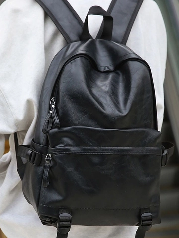 Mochila de Cuero PU Vintage Gran Capacidad Mochila para Portátil de Moda para Mujeres Hombres Viaje Diario Casual Resistente