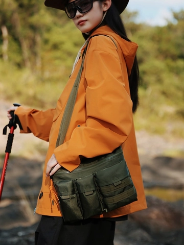 Durevole Borsa a Tracolla da Esterno in Nylon Multitasca per Uomo Donna Stile Abbigliamento da Lavoro Casual Trekking Borsa a Spalla Alpinismo
