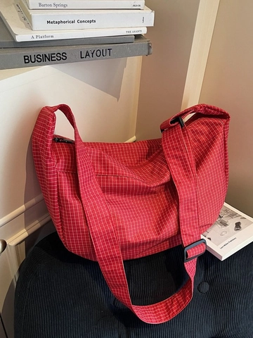 Damen Große Kapazität Gitter Karo Dumpling Tasche Casual Umhängetasche Für Studenten Pendeln Tägliche Mode Handtasche