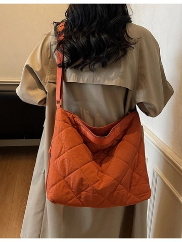 Damen Große Kapazität Gesteppte Tragetasche Rautenmuster Puffige Umhängetasche Mode Gepolsterte Schultertasche Casual Shopping Reise Handtasche