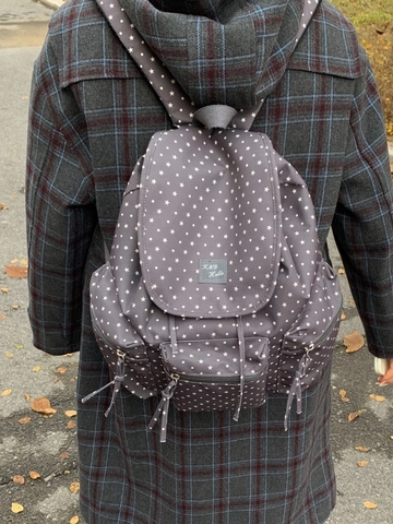 Zaino da Donna Moda con Motivo a Stelle Grande Capacità Borsa da Viaggio in Tessuto Leggero Multitasche Zaino Scuola Casual
