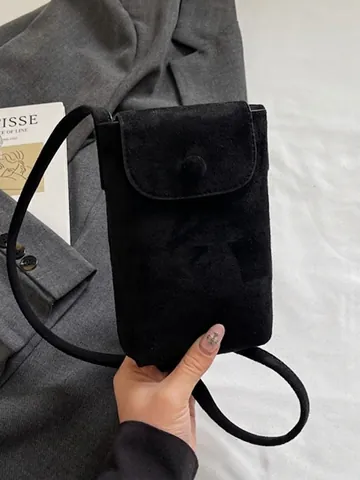 Mode Damen Mini Handy Umhängetasche Einfarbig PU Leder Kleine Schultertasche Mit Klappdeckel Für Den Täglichen Gebrauch