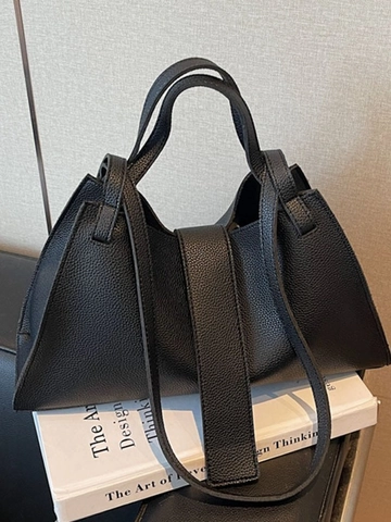 Bolso de Hombro de Cuero PU de Gran Capacidad para Mujer Patrón de Lichi Forma de Dumpling Bolso Tote Con Hebilla Magnética Bolso de Moda