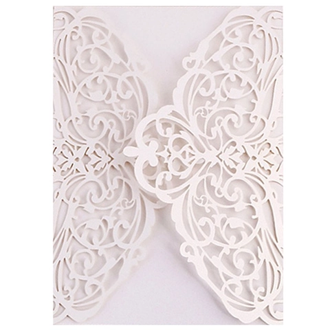 Elegant European Laser Cut Invitation Card Shell Pearl Paper Hollow Out Greeting Card Cover For Wedding Banquet Party