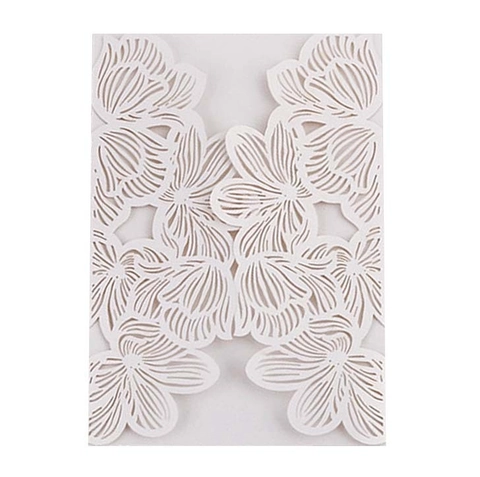 Étui d'Invitation de Mariage Ajouré Découpe Laser Papier Nacré Couverture de Carte de Voeux pour Fête de la Saint-Valentin