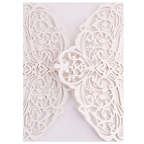 Elegant European Laser Cut Invitation Card Shell Pearl Paper Hollow Out Greeting Card Cover For Wedding Banquet Party