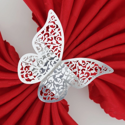 Elegant Laser Cut Butterfly Paper Napkin Rings Holder For Wedding Banquet Table Decoration Party Favor Butterfly Towel Buckles