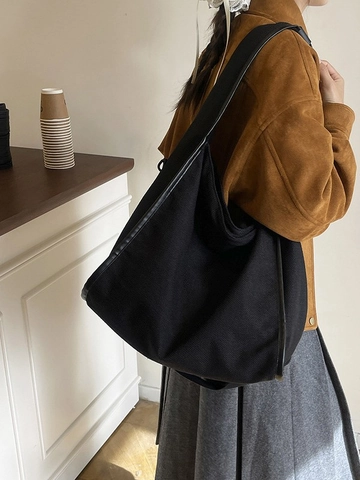 Borsa Tote Donna Grande Capacità Tessuto Slouchy Hobo Borsa a Spalla Casual Tracolla per Viaggio Uso Quotidiano Moda