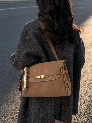 Damen Vintage PU Leder Tote Bag Große Kapazität Pendler Umhängetasche Retro Matt Finish Handtasche Mit Dackel Anhänger