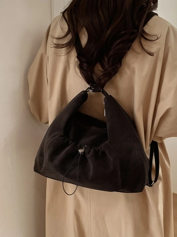 Retro Minimalist Large Capacity Shoulder Bag For Women PU Leather Solid Color Tote Bag Fashion Commuting Handbag Work Travel