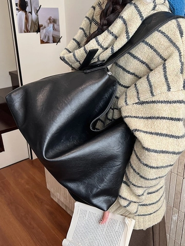 Minimalistische PU-Leren Draagtas Voor Dames Met Grote Capaciteit Retro Zacht Ontwerp Met Verstelbare Riem Voor Dagelijks Reis