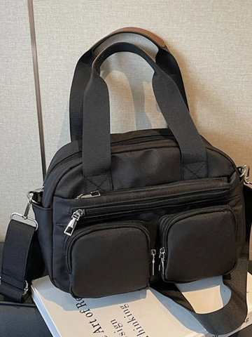 Fashion Minimalist Fabric Crossbody Bag Large Capacity Multi Pocket Shoulder Tote Bag For Women Casual Daily Travel Handbag